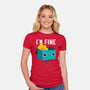 Dumpster Is Fine-womens fitted tee-DinoMike