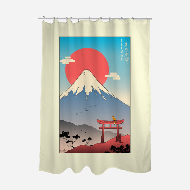 Ikigai In Mt. Fuji-none polyester shower curtain-vp021