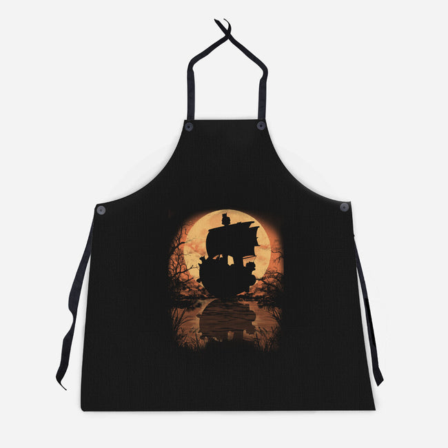 Moonlit Shore-unisex kitchen apron-fanfabio