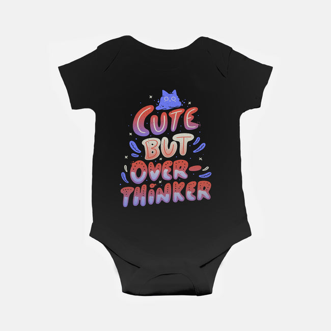 Cute But Overthinker-baby basic onesie-tobefonseca