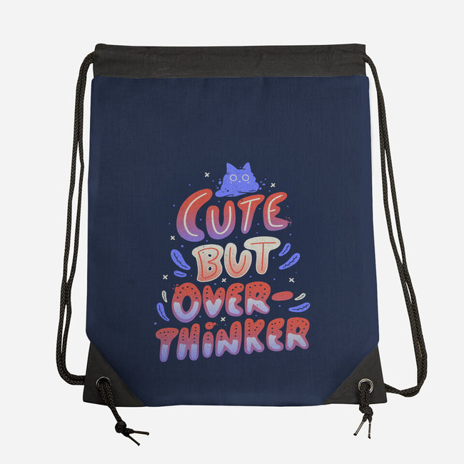 Cute But Overthinker-none drawstring bag-tobefonseca