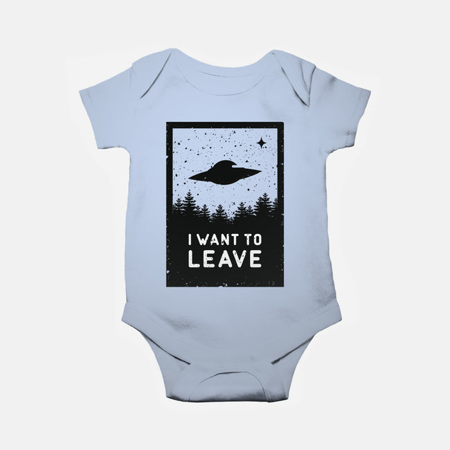 I Want To Leave-baby basic onesie-BadBox