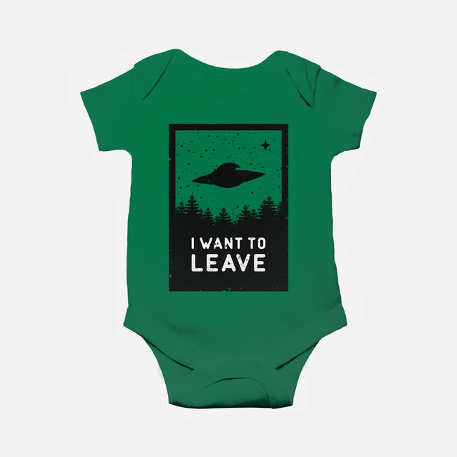 I Want To Leave-baby basic onesie-BadBox