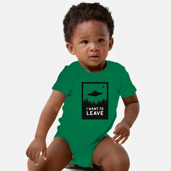 I Want To Leave-baby basic onesie-BadBox