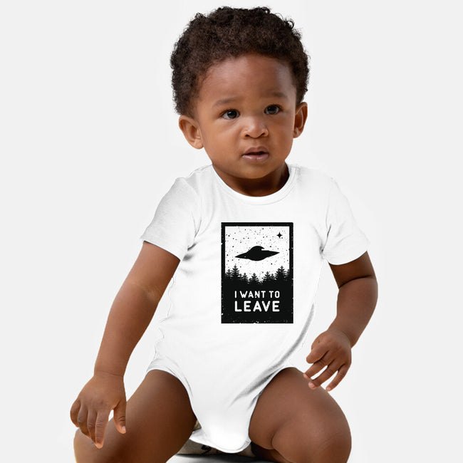 I Want To Leave-baby basic onesie-BadBox