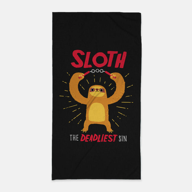 The Deadliest Sin-none beach towel-DinoMike