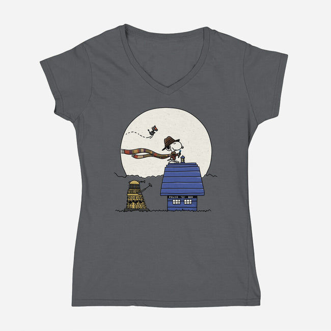 Doctor Snoop-womens v-neck tee-zachterrelldraws