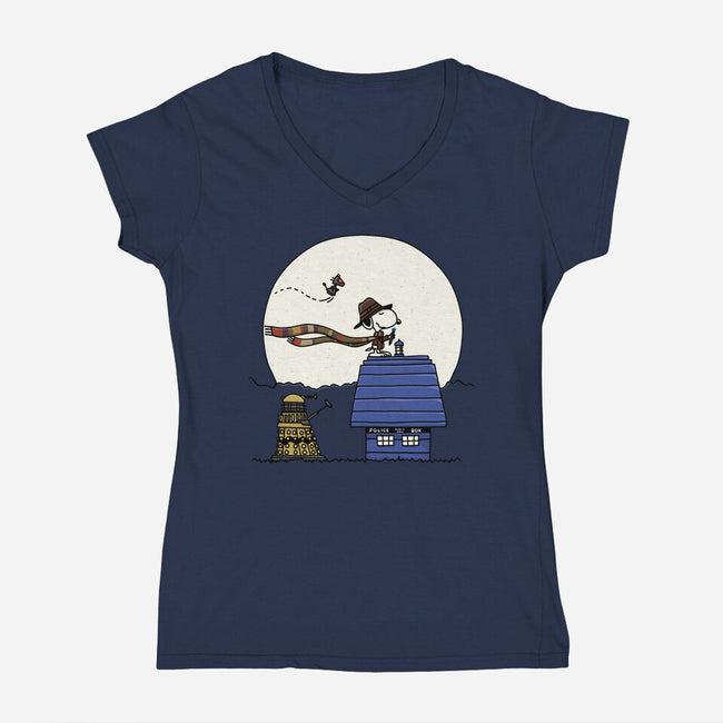 Doctor Snoop-womens v-neck tee-zachterrelldraws