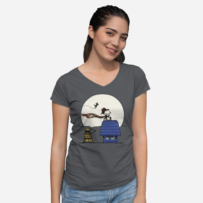 Doctor Snoop-womens v-neck tee-zachterrelldraws