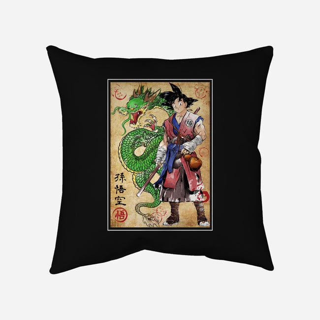 Ronin Saiyan-none non-removable cover w insert throw pillow-DrMonekers