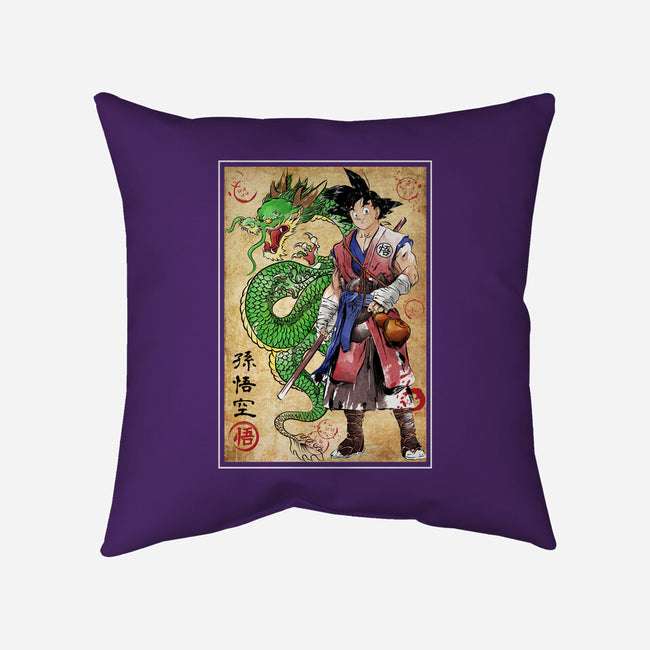 Ronin Saiyan-none non-removable cover w insert throw pillow-DrMonekers