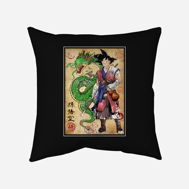 Ronin Saiyan-none removable cover w insert throw pillow-DrMonekers