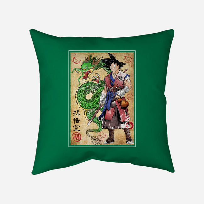 Ronin Saiyan-none removable cover w insert throw pillow-DrMonekers
