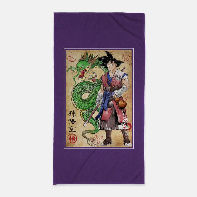 Ronin Saiyan-none beach towel-DrMonekers