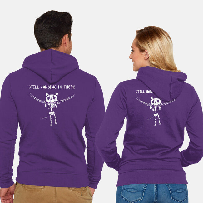 Still Hanging In There-unisex zip-up sweatshirt-Paul Simic