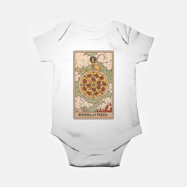 Wheel Of Pizza-baby basic onesie-Thiago Correa