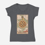 Wheel Of Pizza-womens v-neck tee-Thiago Correa