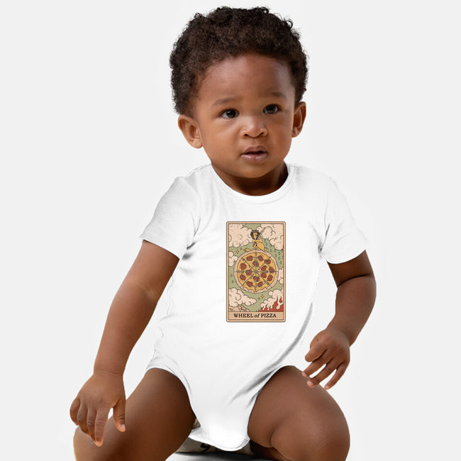 Wheel Of Pizza-baby basic onesie-Thiago Correa