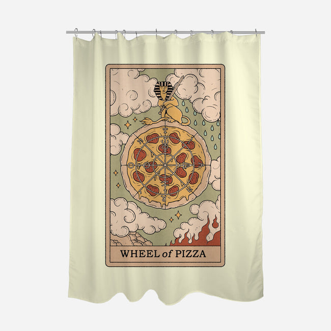 Wheel Of Pizza-none polyester shower curtain-Thiago Correa