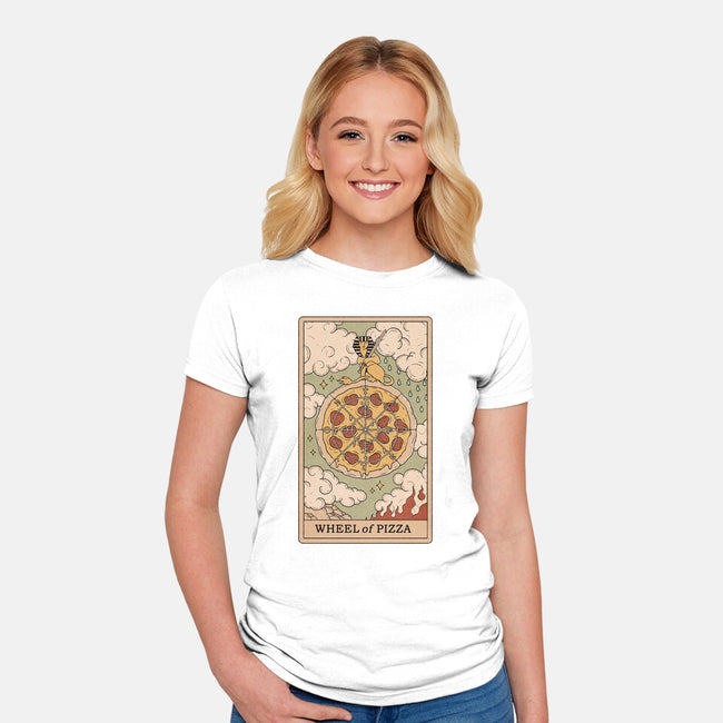 Wheel Of Pizza-womens fitted tee-Thiago Correa