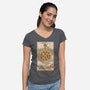 Wheel Of Pizza-womens v-neck tee-Thiago Correa