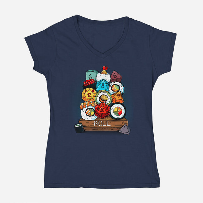 Sushi Roll-womens v-neck tee-Vallina84