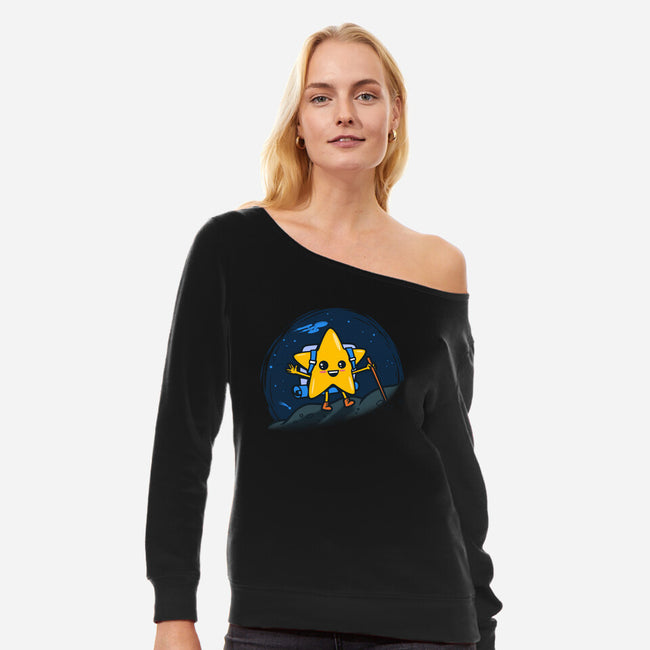 A Star Trekking-womens off shoulder sweatshirt-Boggs Nicolas