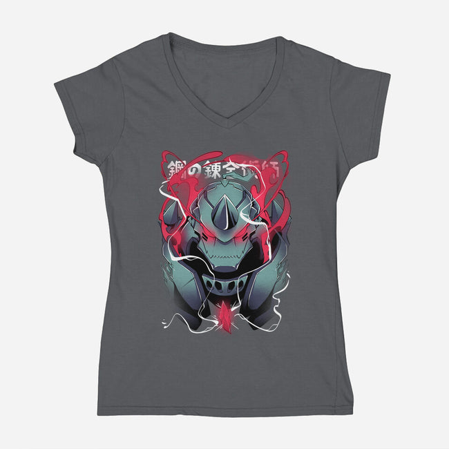 Alphonse Elric-womens v-neck tee-Kabuto Studio