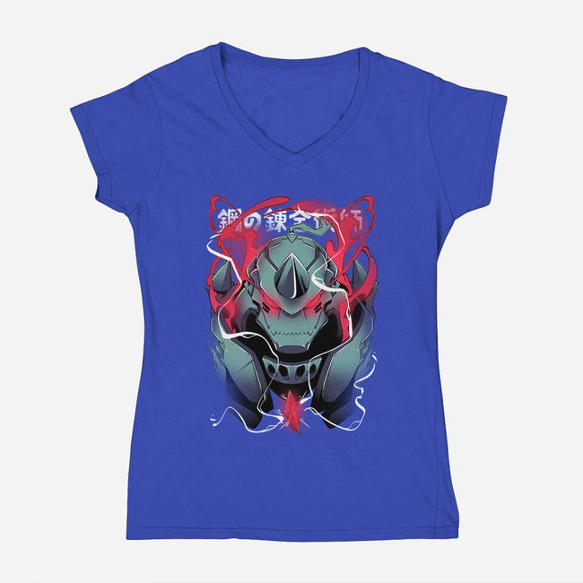 Alphonse Elric-womens v-neck tee-Kabuto Studio