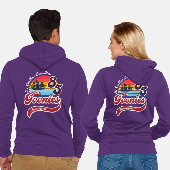 Goonies Never Say Die-unisex zip-up sweatshirt-DrMonekers