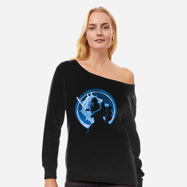 Cryomancer Ninja-womens off shoulder sweatshirt-teesgeex