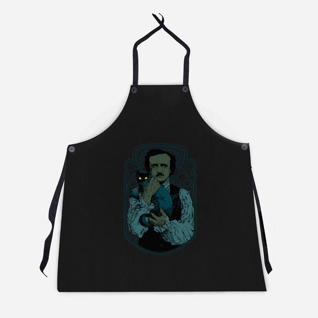 Poe And The Black Cat-unisex kitchen apron-Hafaell