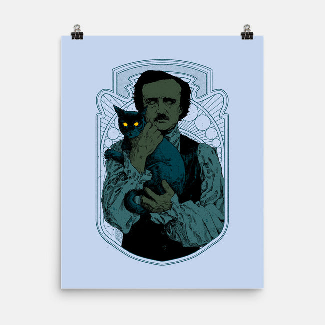 Poe And The Black Cat-none matte poster-Hafaell