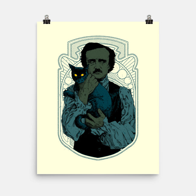 Poe And The Black Cat-none matte poster-Hafaell