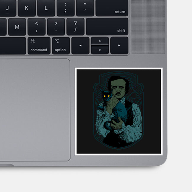 Poe And The Black Cat-none glossy sticker-Hafaell