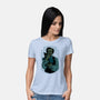 Poe And The Black Cat-womens basic tee-Hafaell