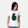 Poe And The Black Cat-womens basic tee-Hafaell