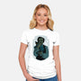 Poe And The Black Cat-womens fitted tee-Hafaell