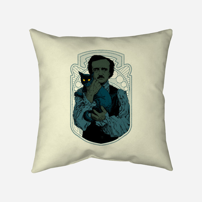Poe And The Black Cat-none removable cover w insert throw pillow-Hafaell