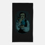 Poe And The Black Cat-none beach towel-Hafaell