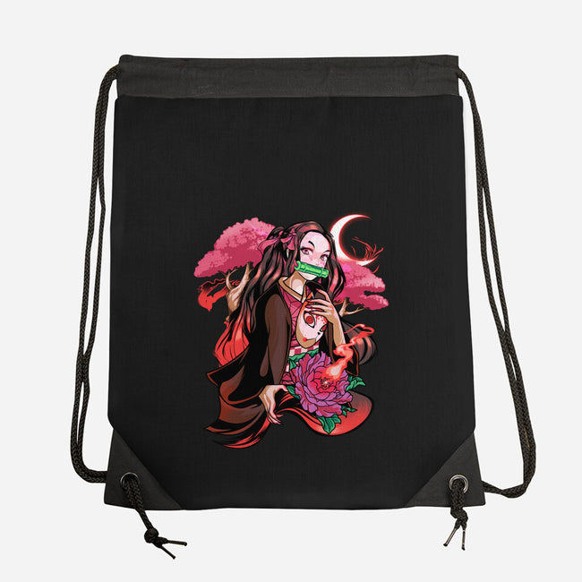 Cute Demon-none drawstring bag-heydale