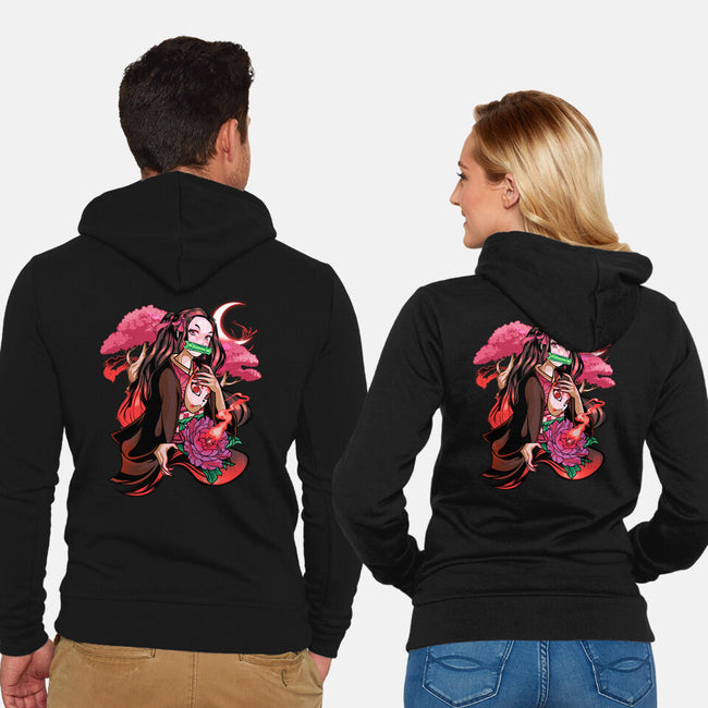 Cute Demon-unisex zip-up sweatshirt-heydale