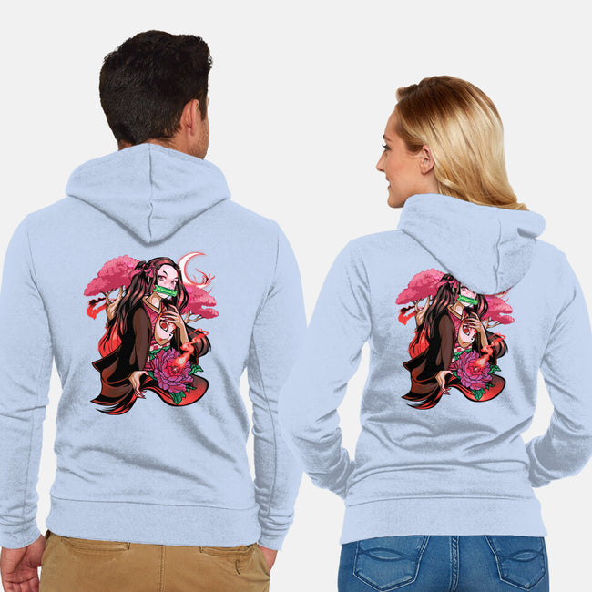 Cute Demon-unisex zip-up sweatshirt-heydale