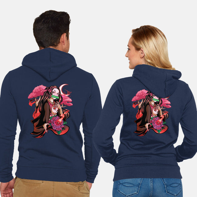 Cute Demon-unisex zip-up sweatshirt-heydale