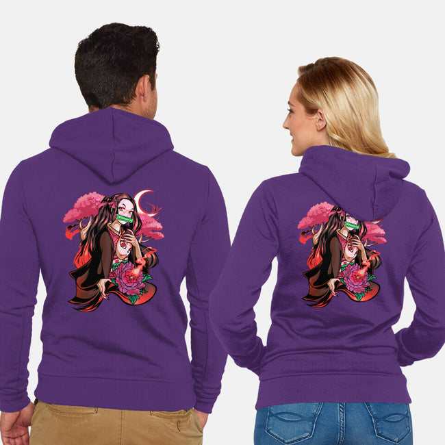 Cute Demon-unisex zip-up sweatshirt-heydale