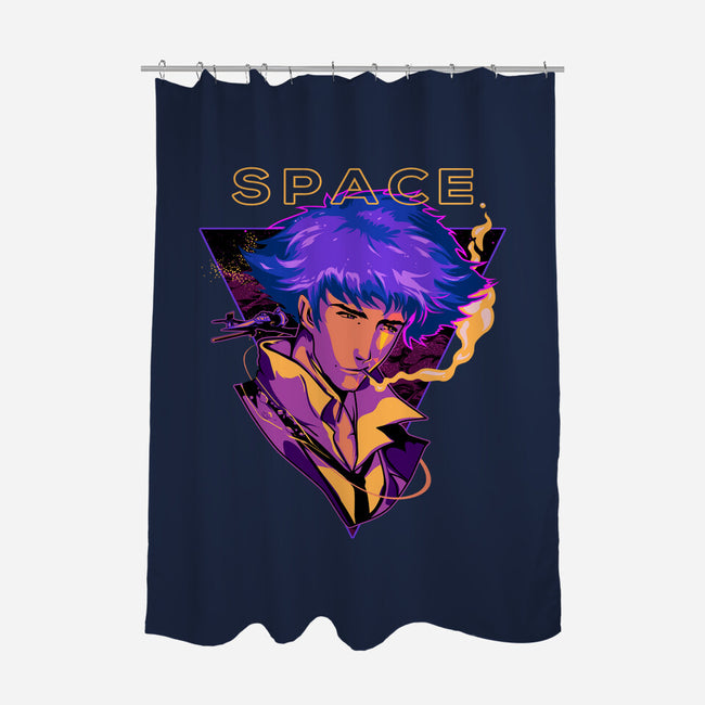 Space Bebop-none polyester shower curtain-heydale