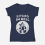 Living In Hell-womens v-neck tee-Paul Simic
