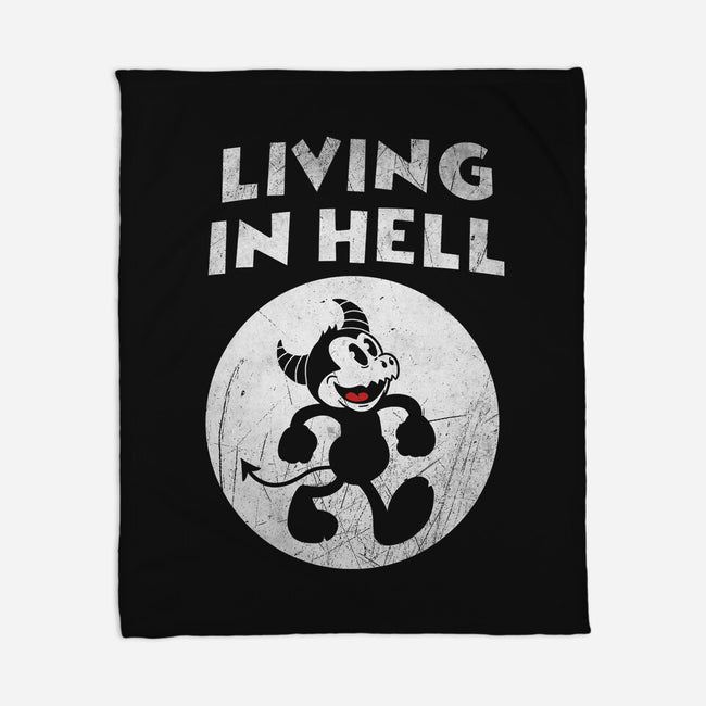 Living In Hell-none fleece blanket-Paul Simic