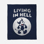 Living In Hell-none fleece blanket-Paul Simic