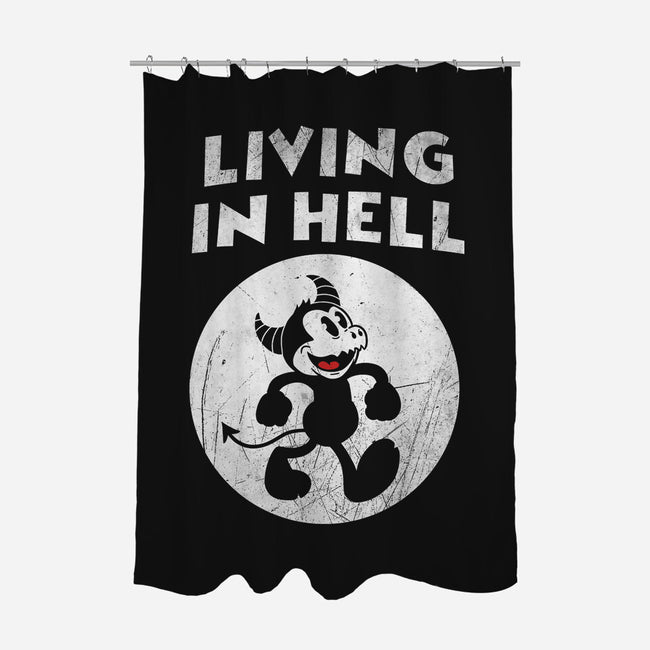 Living In Hell-none polyester shower curtain-Paul Simic